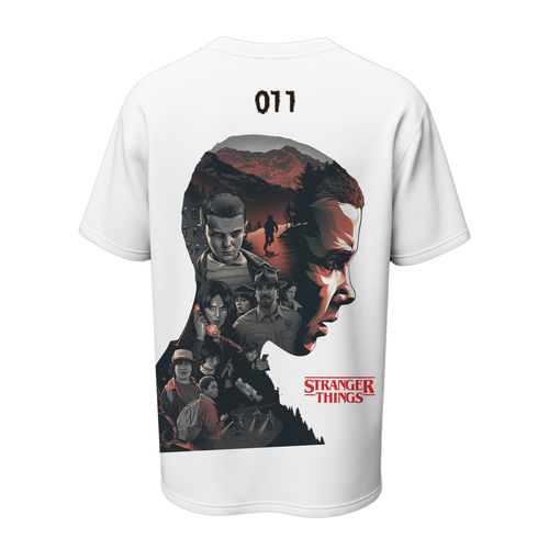 Stranger Things 011 Oversized Tee | Eleven Character Collage T-Shirt – Spotter House