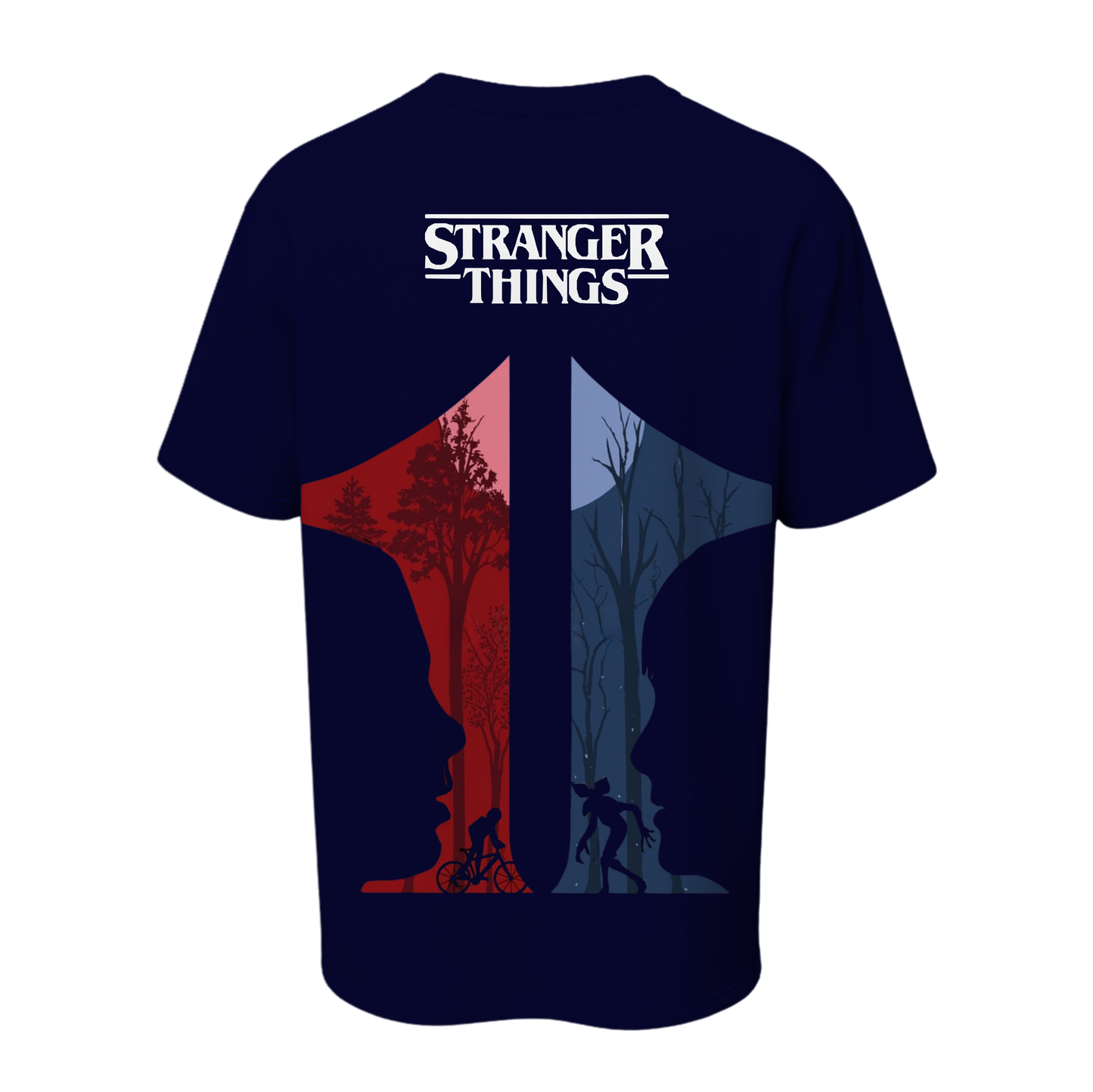Stranger Things Dual World Oversized Tee | Upside Down Red & Blue Edition – Spotter House