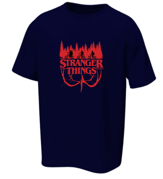 Stranger Things Dual World Oversized Tee | Upside Down Red & Blue Edition – Spotter House